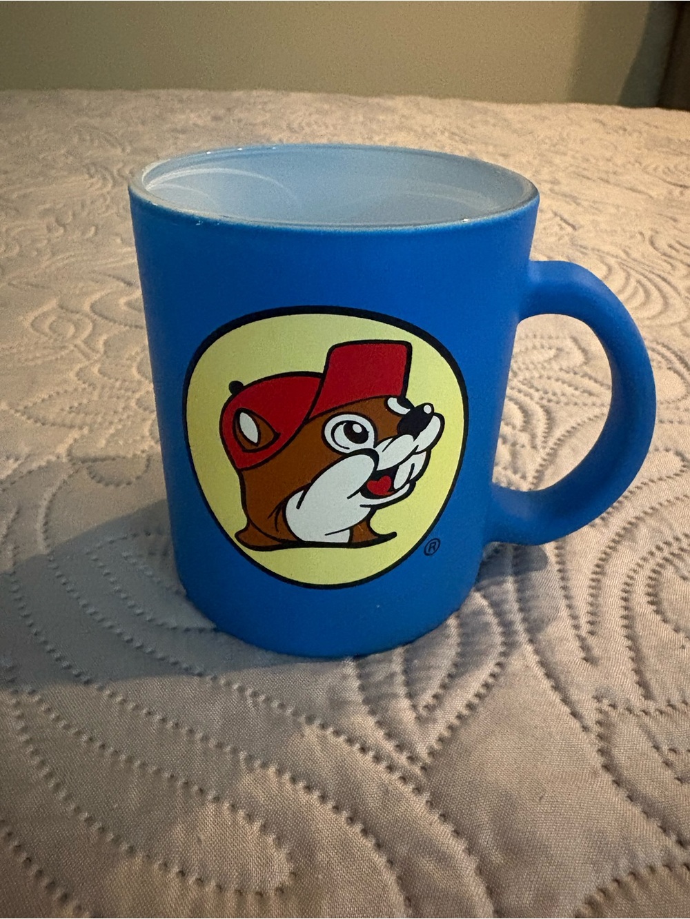 Blue Glass Buc-ee’s Cup With Rubber Coating